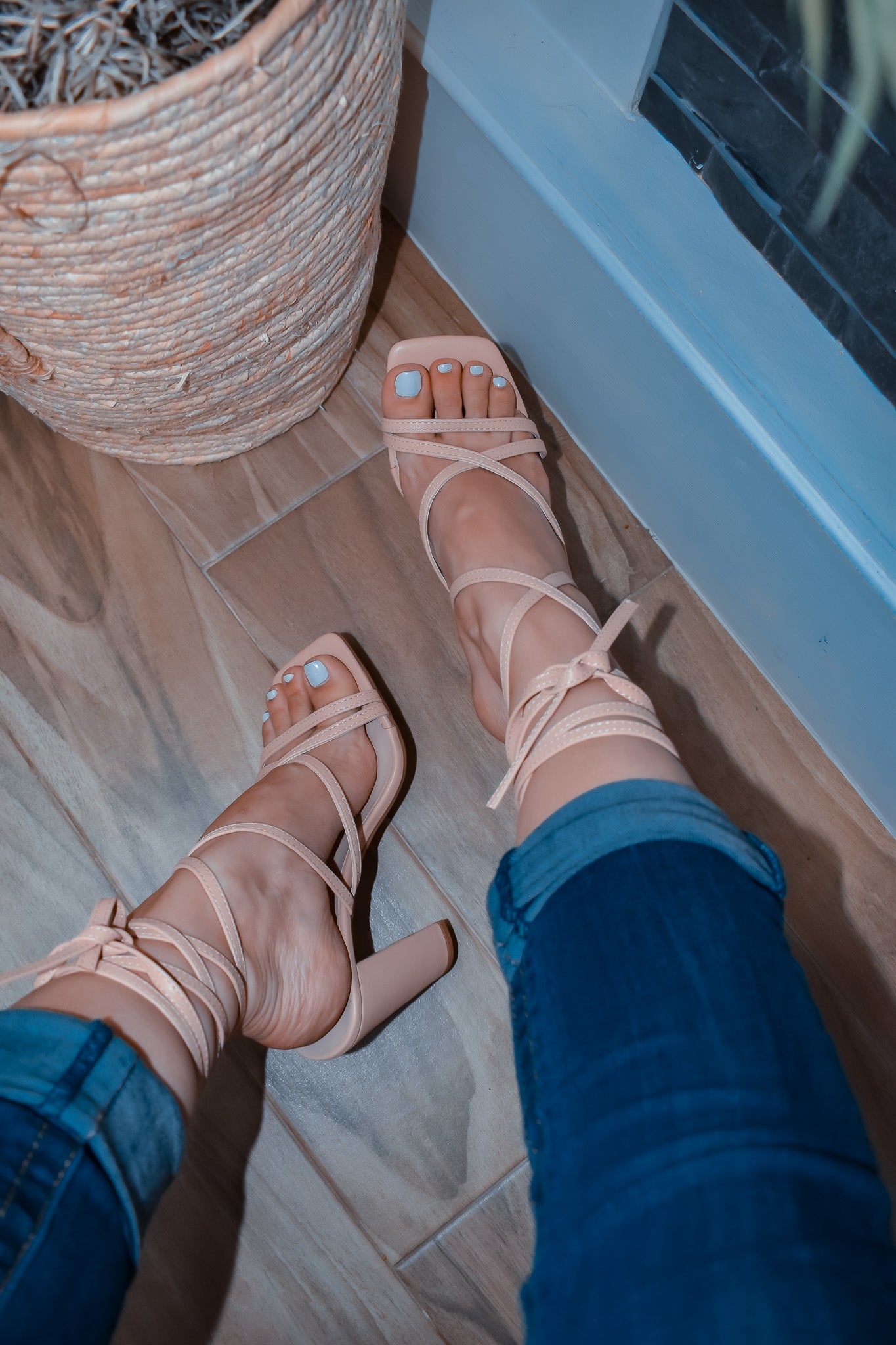 TACONES DE CINTA - NUDE