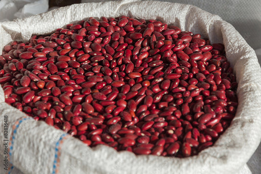 SACO DE FRIJOL ROJO DE SEDA SALVADOREÑOS