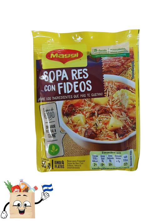 SOPA MAGGI - RES CON FIDEOS